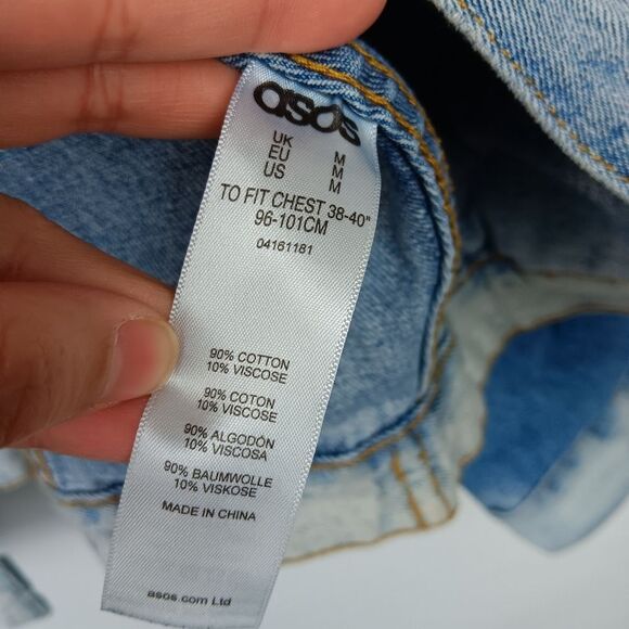 ASOS Australia Patches  Oversized Grunge Denim Jacket Size M Unisex - Picture 8 of 11